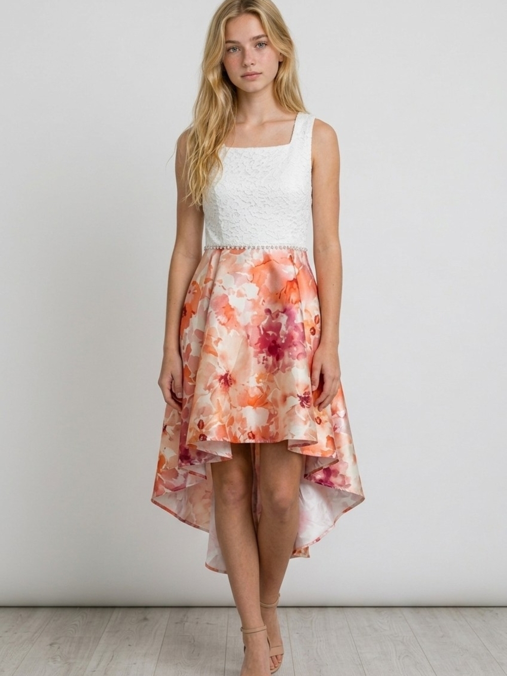 NWT Speechless Kids Peach and Berry Fit and Flare Formal Sleeveless Dress ~12